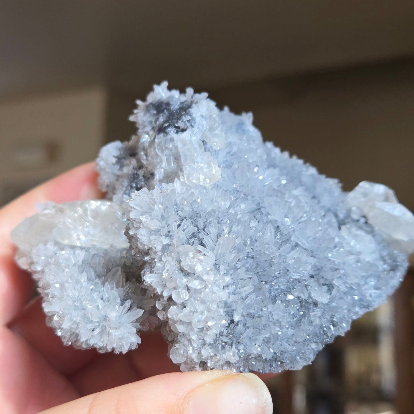 Benz Calcite with Needle Quartz