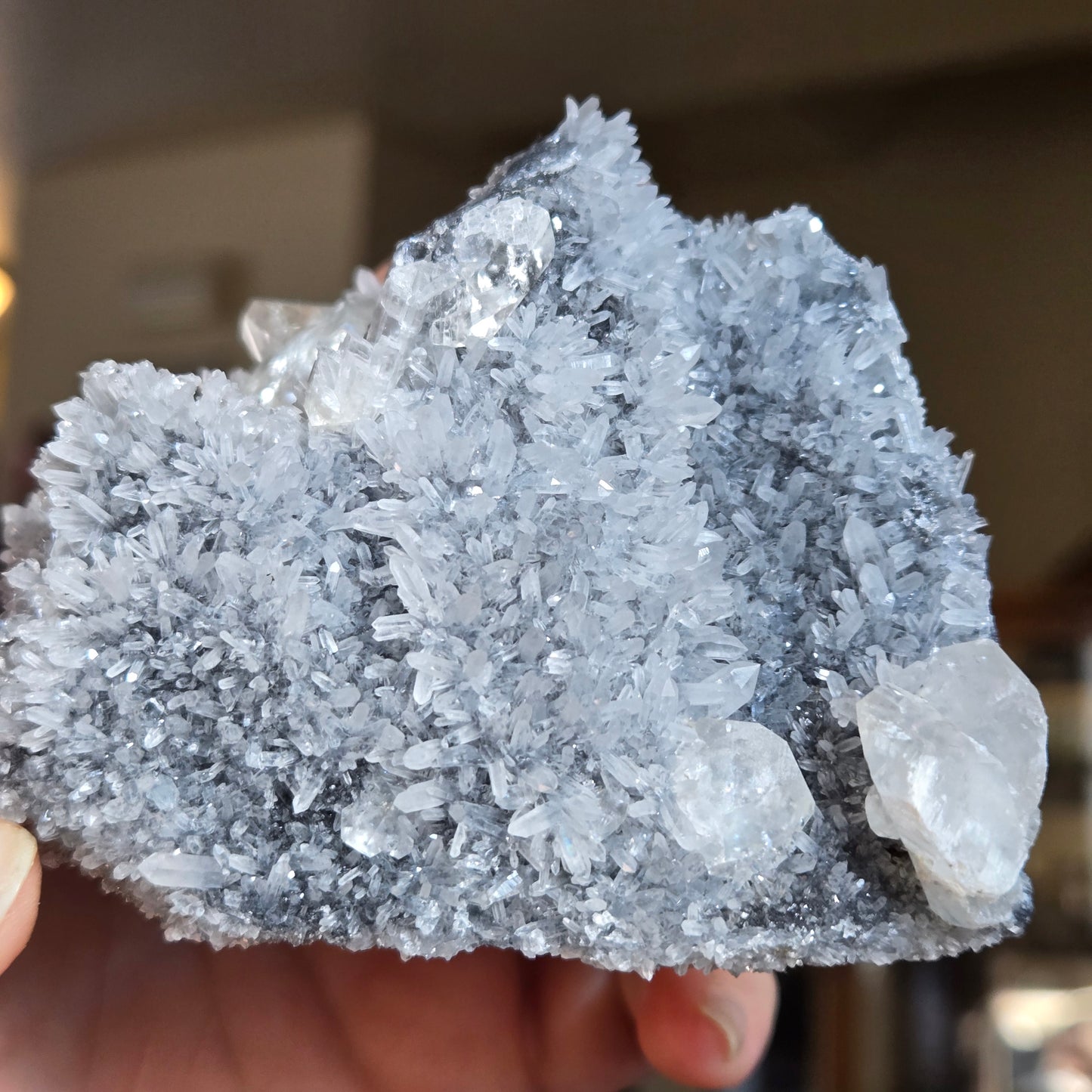 Benz Calcite with Needle Quartz