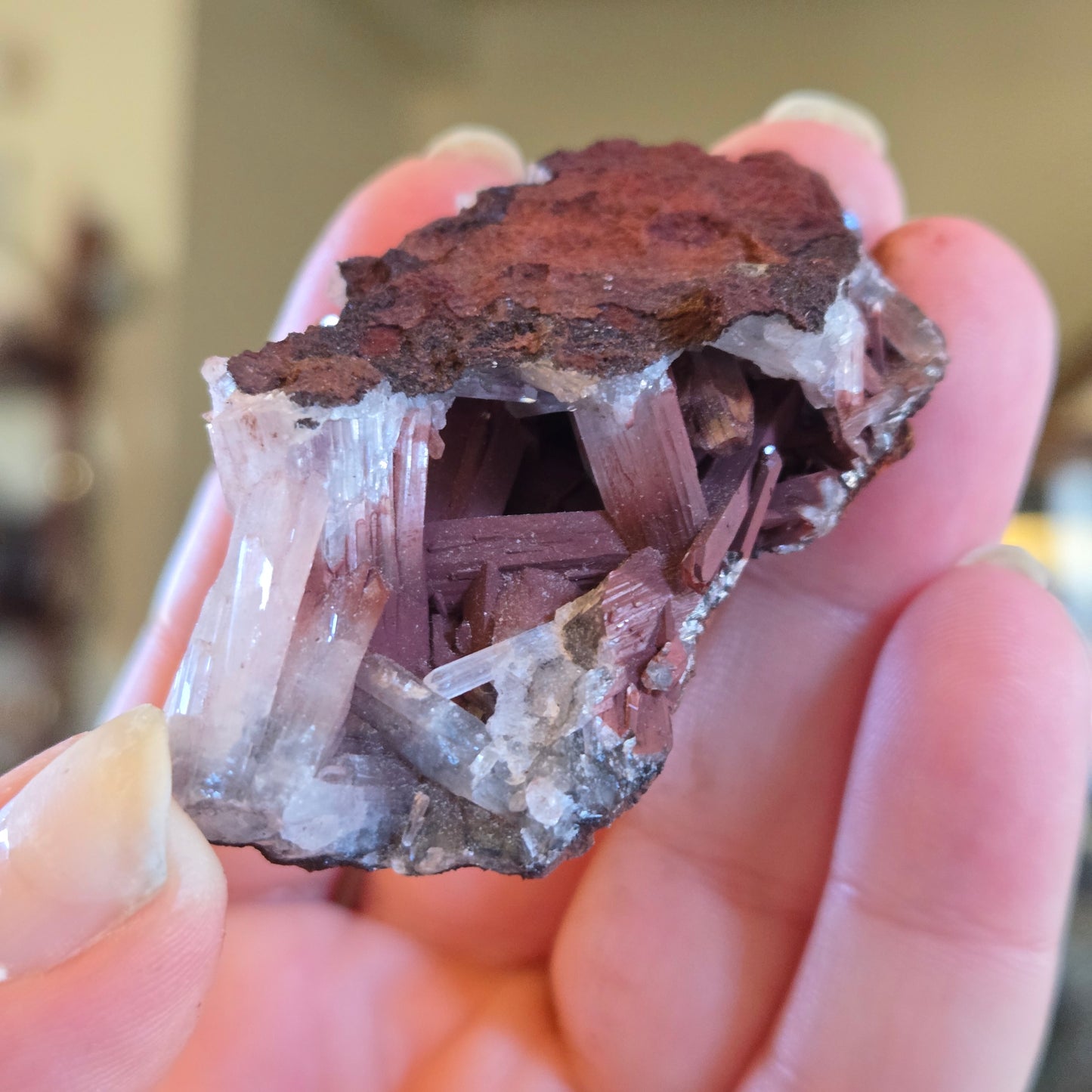 Hematite encrusted quartz portal