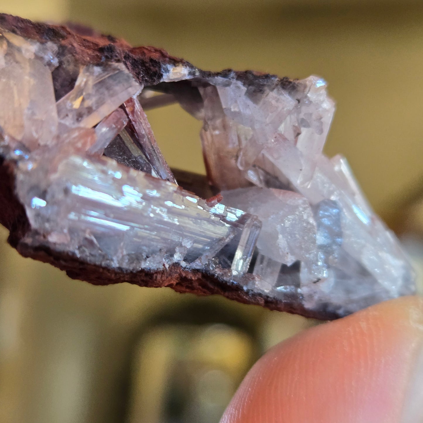 Hematite encrusted quartz portal